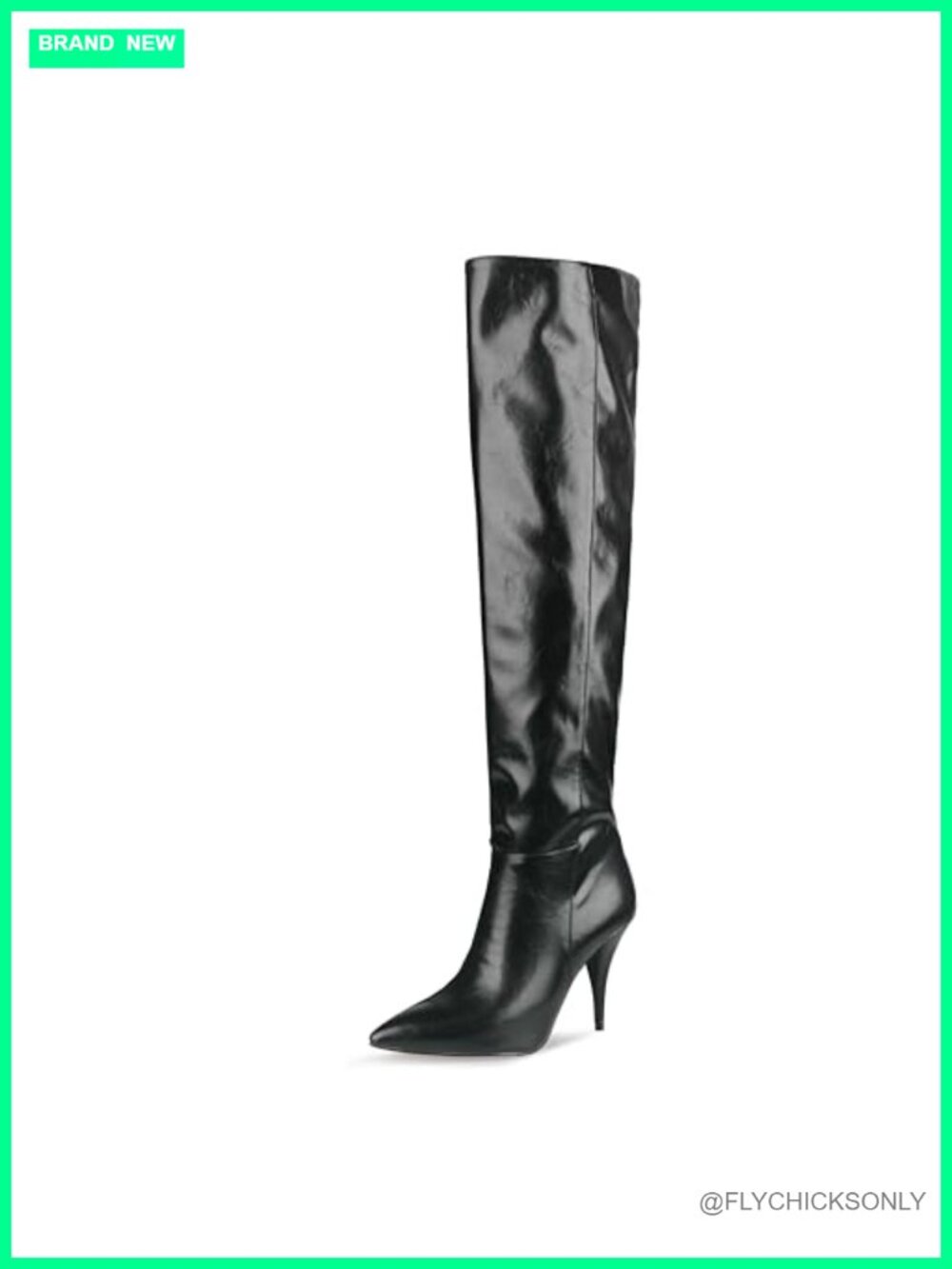 Women's Faux Leather Over the Knee Boots Pointed Toe Stiletto Heel Tall Dress